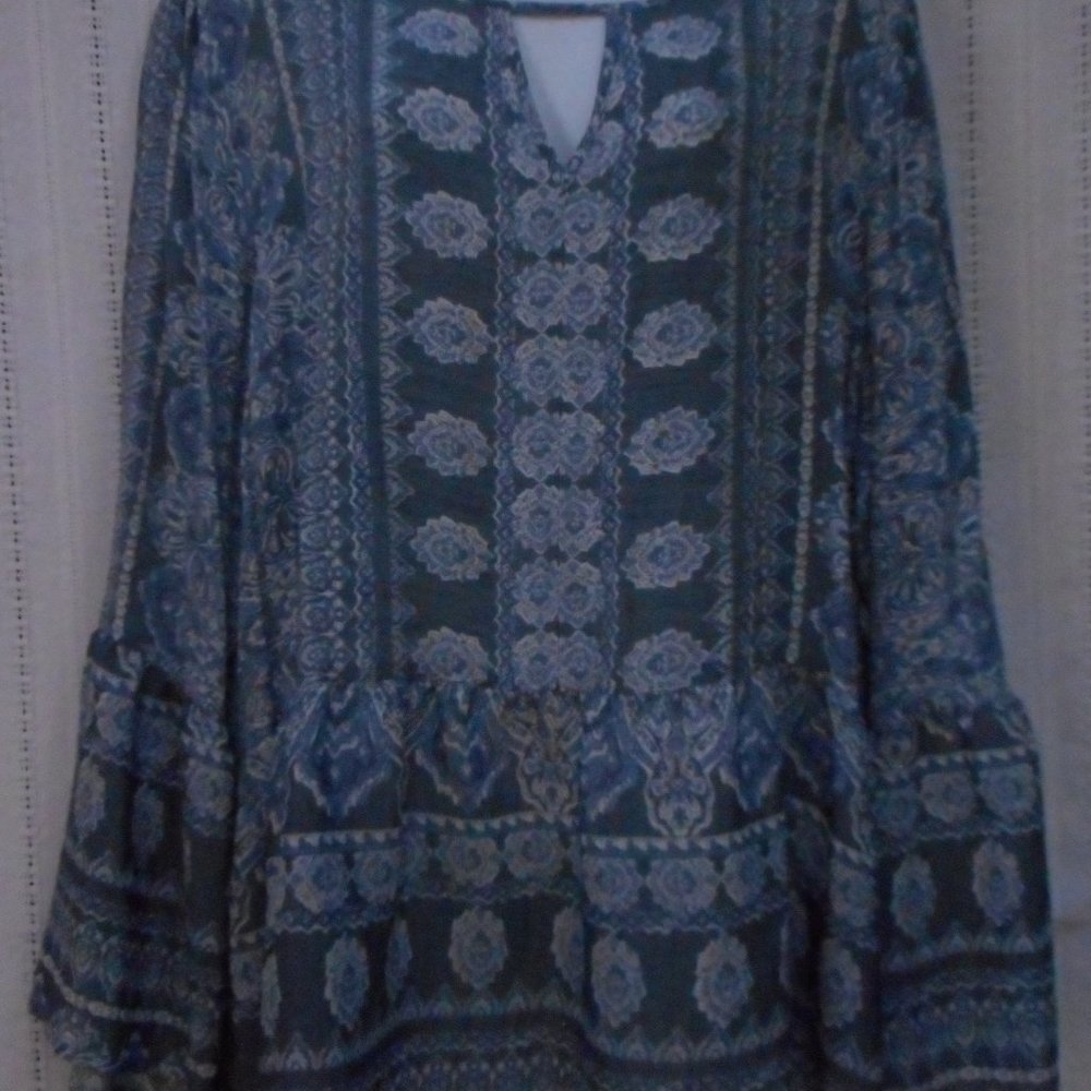 Ladies tunic top, COMO Vintage, sz XL. Bohemian vibe